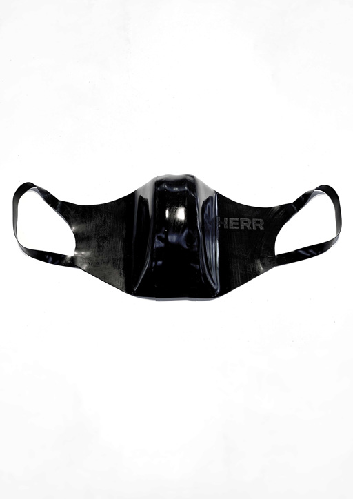 Solid black rubber face mask